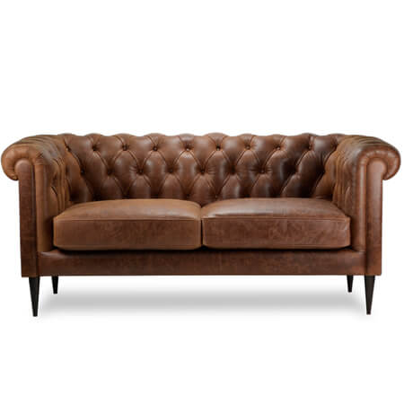 Кожаный коричневый диван